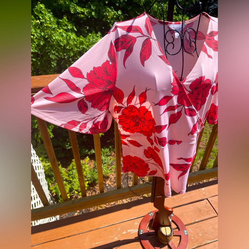 Liz Claiborne Blouse faux wrap🪷
